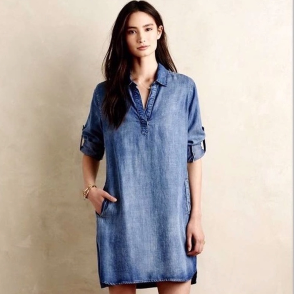CLOTH & STONE Chambray Elena Tunic Dress Anthro